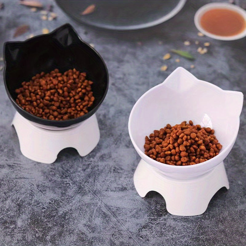 Elevated Pet Inclined Food Bowl Water Bowl, Transparent Plastic Cat Dish Bowl For Pet Cervical Spine Protection