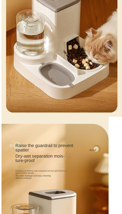 Automatic Pet Water And Food Feeder, 2 In 1 Large Capacity Cat Food Container Water Dispenser, Self Feeding Station For Indoor Cats Feeding Supplies
