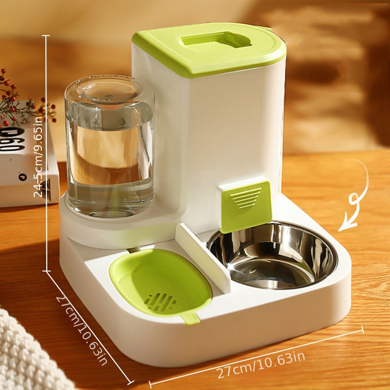 Automatic Pet Water And Food Feeder, 2 In 1 Large Capacity Cat Food Container Water Dispenser, Self Feeding Station For Indoor Cats Feeding Supplies