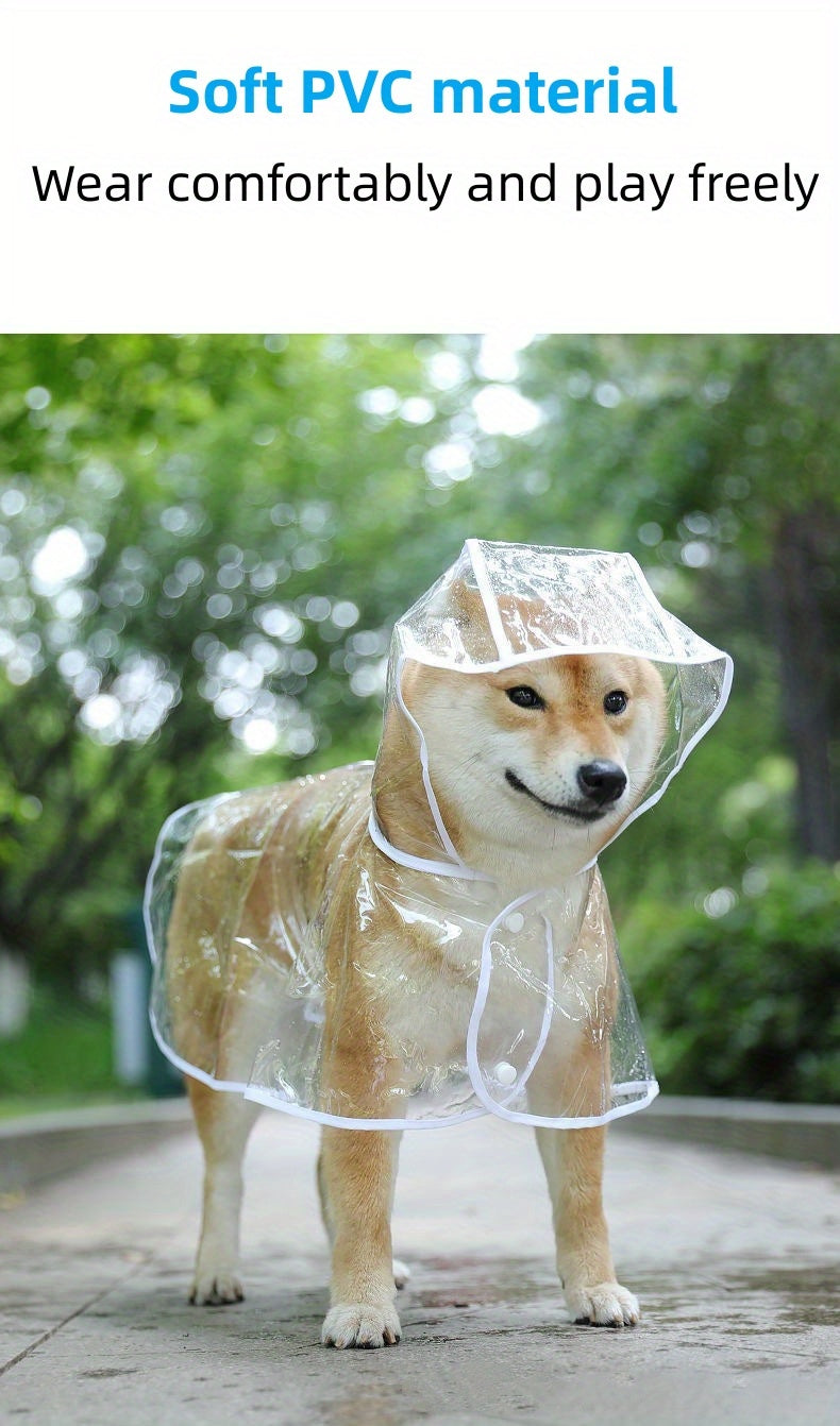 Transparent Dog Raincoat with Hood + Waterproof Shoes – Stylish & Protective