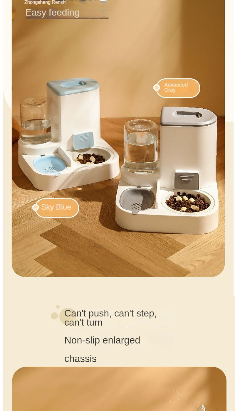 Automatic Pet Water And Food Feeder, 2 In 1 Large Capacity Cat Food Container Water Dispenser, Self Feeding Station For Indoor Cats Feeding Supplies