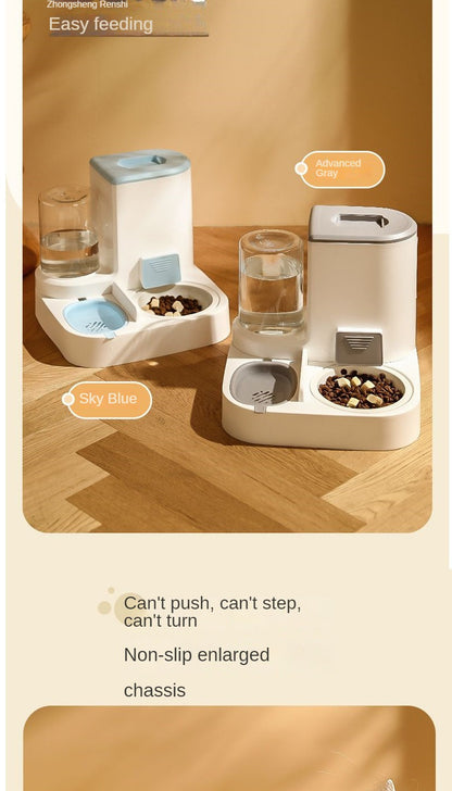 Automatic Pet Water And Food Feeder, 2 In 1 Large Capacity Cat Food Container Water Dispenser, Self Feeding Station For Indoor Cats Feeding Supplies