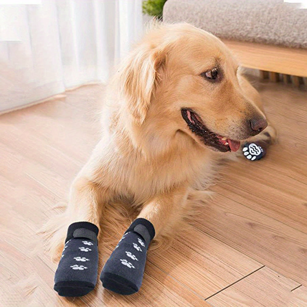 Protect Your Pet's Paws With These Non-Slip Outdoor Socks - 4pcs For Dog & Cat!